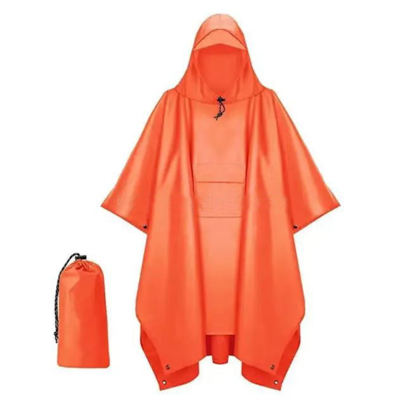Camping Rain Poncho - Outdoor 3 In 1 Military Raincoat