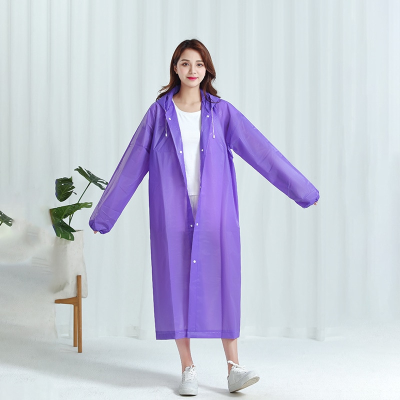 Camping Rain Poncho - 1pc Hooded Rain Coat Women Men