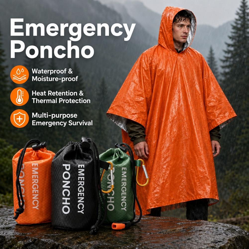 Portable Emergency Rain Poncho - đánh giá và giá Camping Rain Poncho