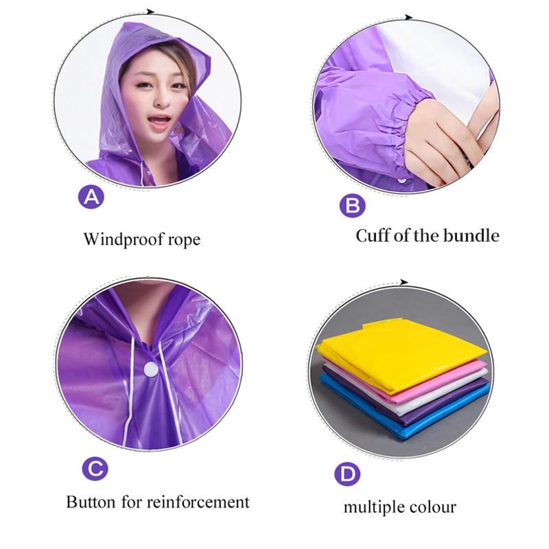 1pc Hooded Rain Coat Women Men - đánh giá và giá Camping Rain Poncho