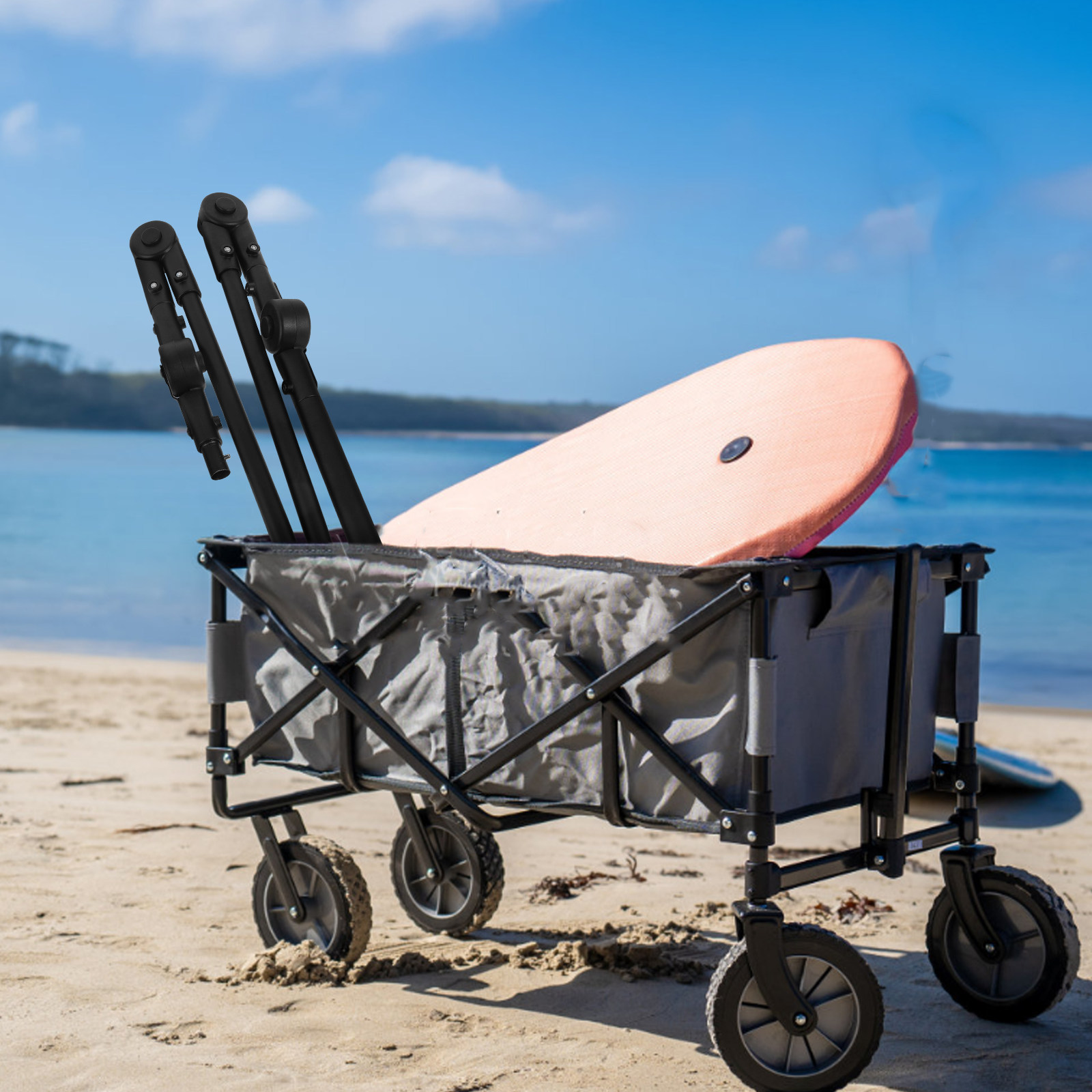 Folding Wagon Push Handle Dura - đánh giá và giá Outdoor Camping Trolley