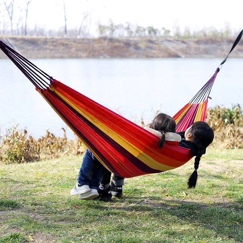 Canvas No Wooden Stick Hammock - đánh giá và giá Bed Outdoor Camping
