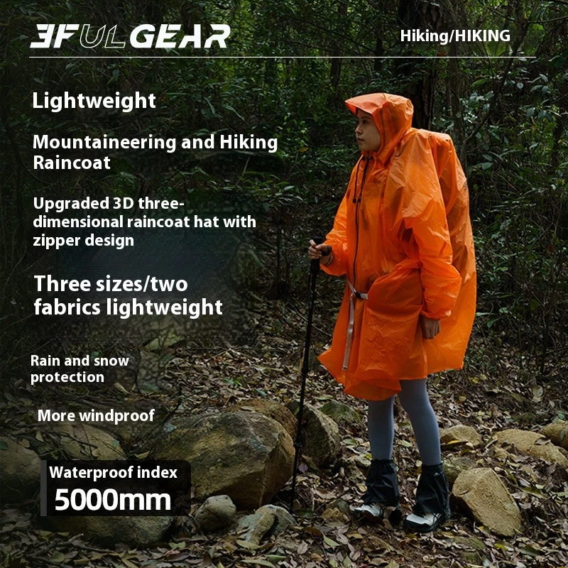 3F UL GEAR Zipper Raincoat 15D - đánh giá và giá Camping Rain Poncho