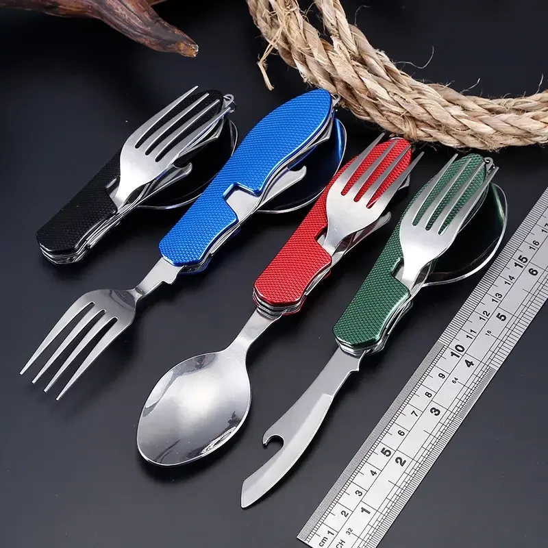 Stainless Steel Cutlery 4in1 O - đánh giá và giá Outdoor Camping Dining Set