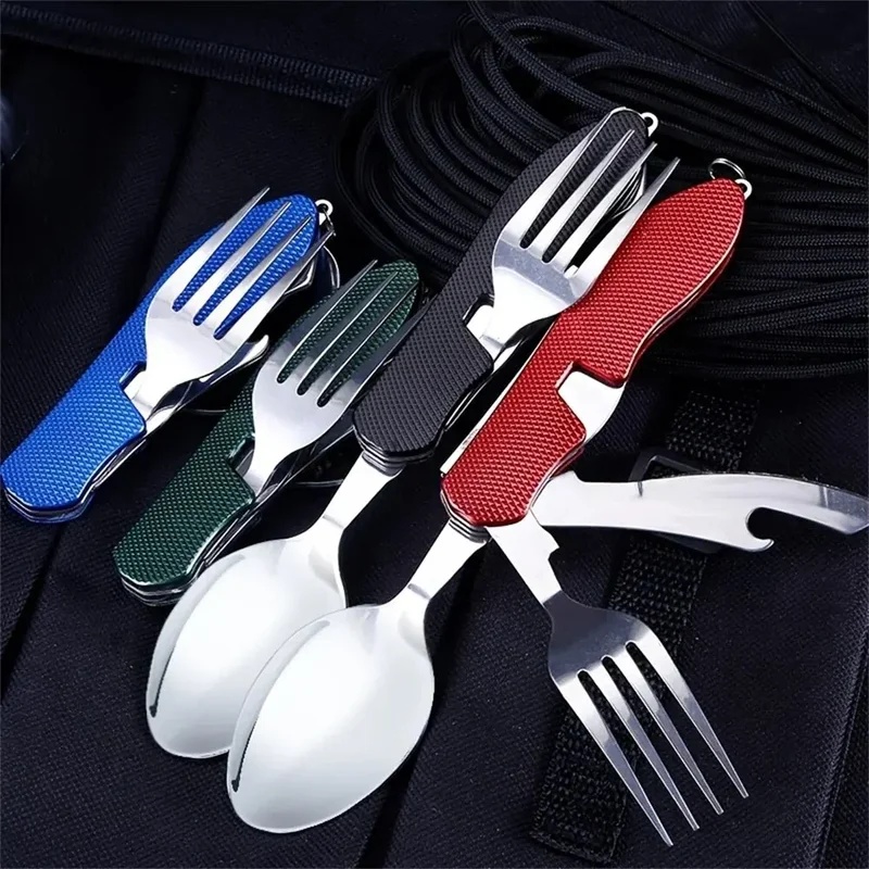 Stainless Steel Cutlery 4in1 O - đánh giá và giá Outdoor Camping Dining Set