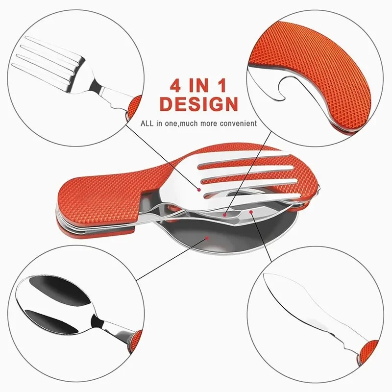 Stainless Steel Cutlery 4in1 O - đánh giá và giá Outdoor Camping Dining Set