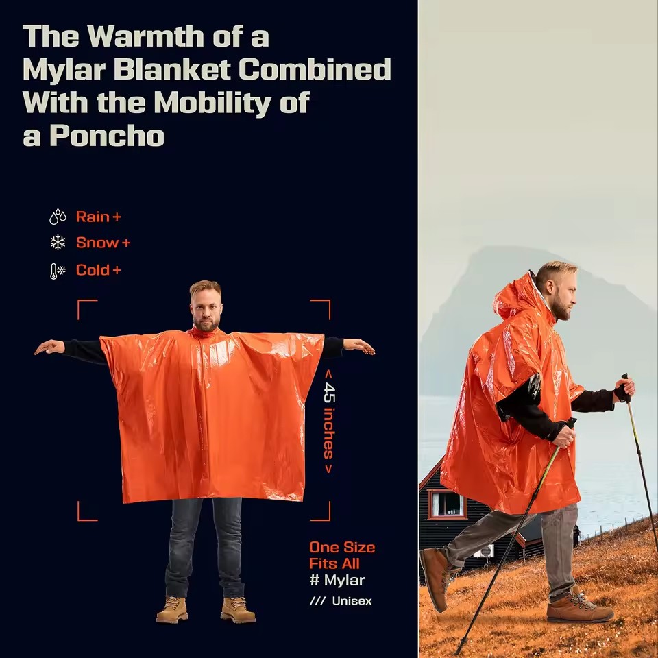 1Pc/2Pcs Emergency Rain Poncho - đánh giá và giá Camping Rain Poncho