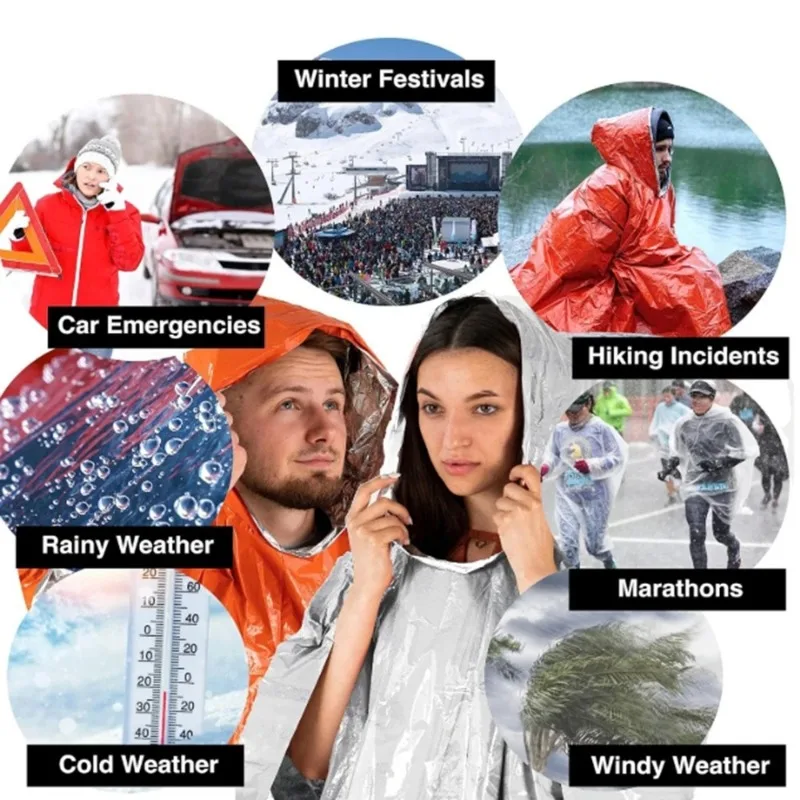 1Pc/2Pcs Emergency Rain Poncho - đánh giá và giá Camping Rain Poncho