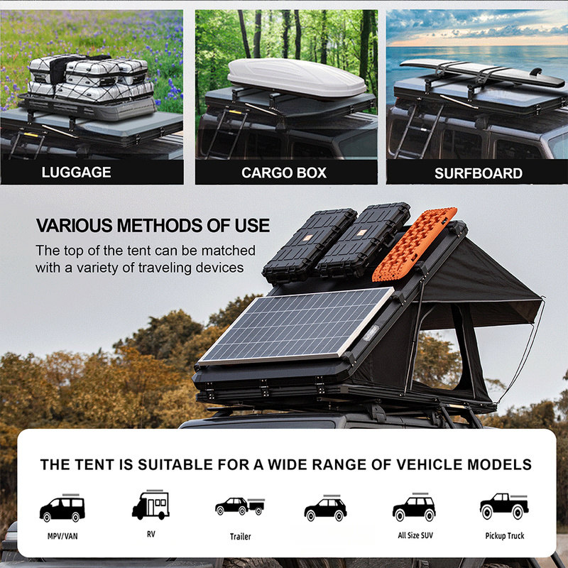 Hard Aluminum Rooftop Tent wit - đánh giá và giá Outdoor Camping Van Tent