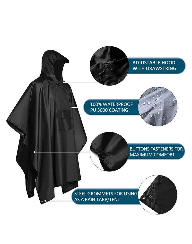 2026 For Camping Hiking 3-in-1 - đánh giá và giá Camping Rain Poncho