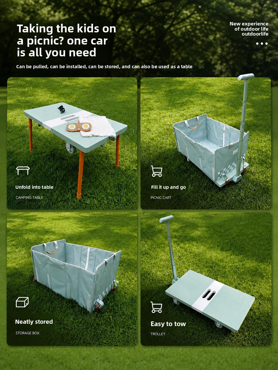 Outdoor Foldable Hand Wagon Mu - đánh giá và giá Outdoor Camping Trolley