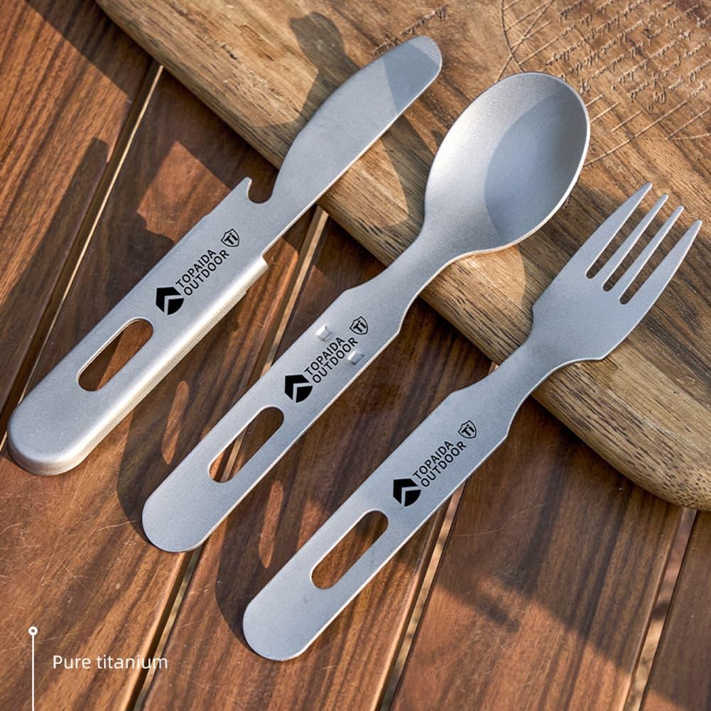 3 in 1 Titanium Camping Fork S - đánh giá và giá Outdoor Camping Dining Set