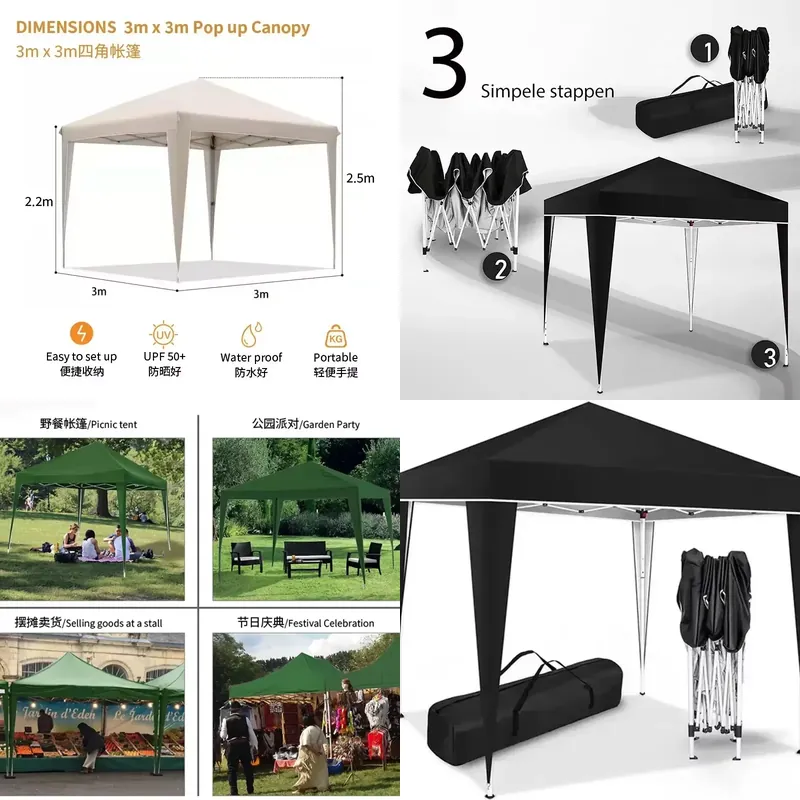 300x300x220cm Folding Tent Wat - đánh giá và giá Outdoor Camping Exhibition